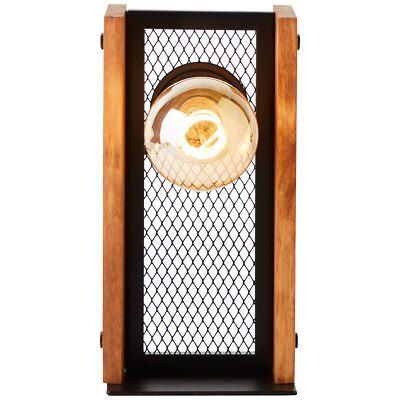 Tischlampe, 24 x 12 x 12 cm, E27, max. 42 W, Schalter, Metall/Holz