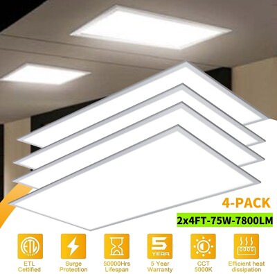 2x4FT LED Panel Light, 5000K,0-10v Dimmable Drop Ceiling Troffer Office Recessed