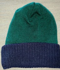 boys ages 4 up DARK BLUE GREEN KNIT BEANIE STYLE WINTER HAT stretchy super cond
