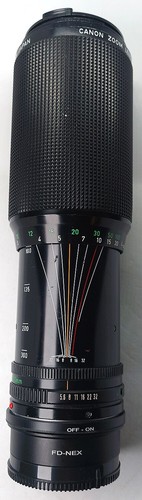 Vintage FD 100-300mm f5.6 Zoom Lens Sony E NEX Mount for FX9 FX6 FX3 A7s A7IV - Imagen 4 de 11