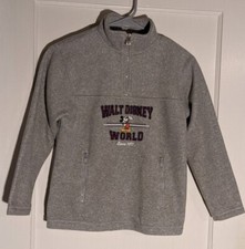 Unisex Kids "Walt Disney" Mock Neck 1/4 Zip Fleece Top Sz M Walt Disney World 
