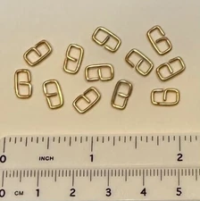Strong Bent Wire ECONOMY BUCKLES for 1/8 Inch Leather Lace - Brass SET-OF-12