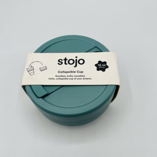 Stojo Collapsible Cup Teal 16oz New