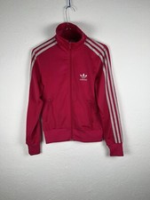 Adidas Firebird Originals Women Size S Tracktop Jacket Pink/Silver Big Logo