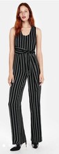 Express women  s sleeveless, striped, wide leg Jumpsuit size 6