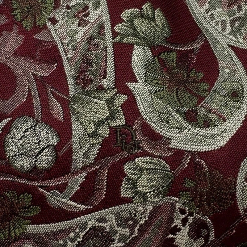 Corbata formal para hombre Christian Dior Monsieur roja floral poliéster mezcla seda Foto 4 de 4