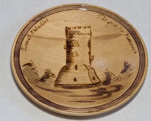 Romanian Romania 🇷🇴 Wood Wooden Art Wall  Souvenir Plate Vintage
