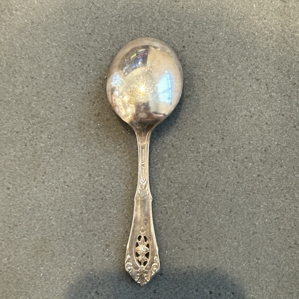 Wallace Rose Point Sterling Silver 4 1/2 Inch Baby Spoon - Image 3 of 4
