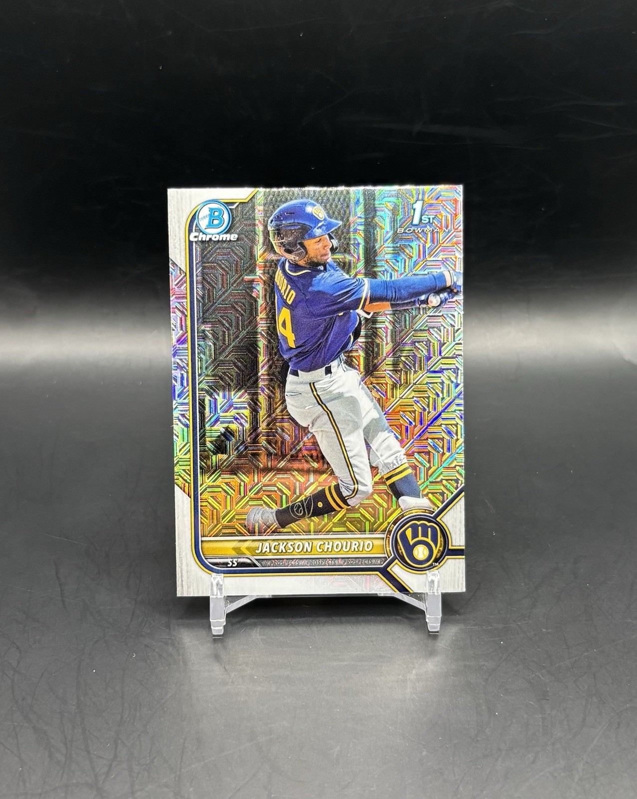 Jackson Chourio 2022 Bowman Chrome Mojo 1st Bowman Milwaukee Brewers