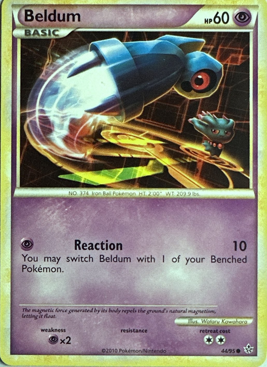 Beldum 44/95 Common HGSS Unleashed Pokemon Lightly Played