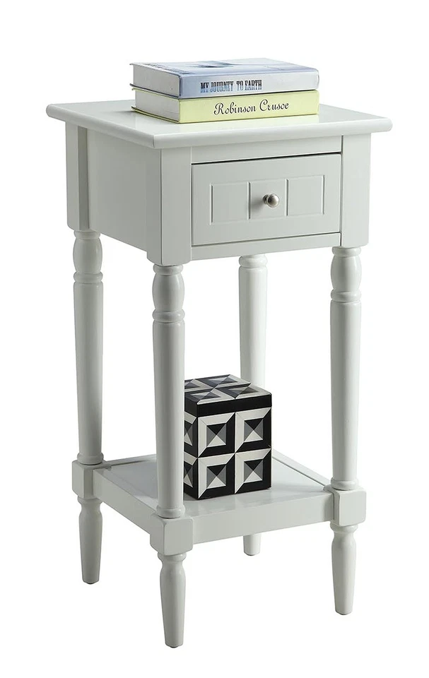 French Country Khloe Accent Table 1 Drawer Shelf Stylish Home Decor 14 Inch - Image 4 of 4