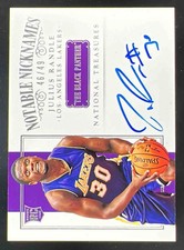 2014-15 National Treasures Notable Nicknames #NN-JR Julius Randle RC Auto /49
