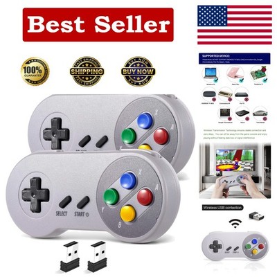 Advanced 2.4 GHz Wireless USB Gamepad for SNES and Retro Gaming - 14 Buttons