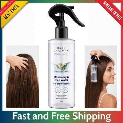 Bare Anatomy Rosemary Water Spray 200 ml - Hair Growth, Thickness and Rice Water