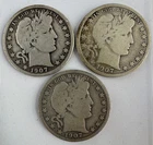 1907 P D O Silver Barber Half Dollars 50c US Type 3 Coin Lot Circulated Year Set