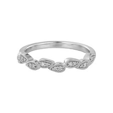 14K White Gold Round Natural Diamond s Wedding Band MZ11115