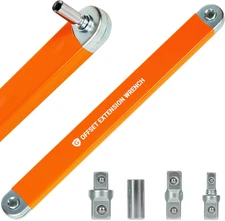 Offset Extension Wrench Set, 15.4" Adjustable with Square Drive Adapters