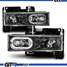 88-98 Chevy Gmc Ck Truck Tahoe Yukon Suburban Led Halos Carbon Fiber Headlights 88-98 Chevy Gmc Ck Truck Tahoe Yukon Suburban Led Halos Carbon Fiber Headlights