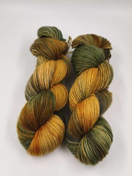 HandgefäRbtes 100% Merino Single Garn 100 G - Z.B. MüTzen *** Alles Olive-image