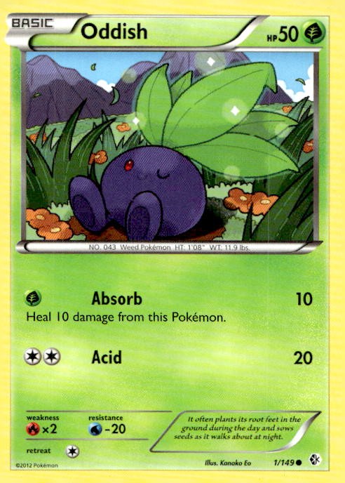 Oddish 1/149 Common Boundaries Crossed Pokemon Lightly Played