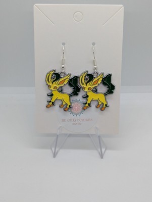 Handmade Leafeon Charm Earrings (Hypoallergenic Available For $1 More)