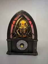 Gemmy Halloween Light Up Grand Radio Dj Skeleton Animated Tabletop 12” Works
