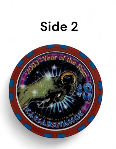 CAESARS CASINO LAKE TAHOE $8 CASINO CHIP 2003 - Picture 3 of 4