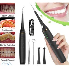 Ultrasonic Tooth Cleaner Kit Dental Plaque Calculus Stain Remover Teeth Cleaning