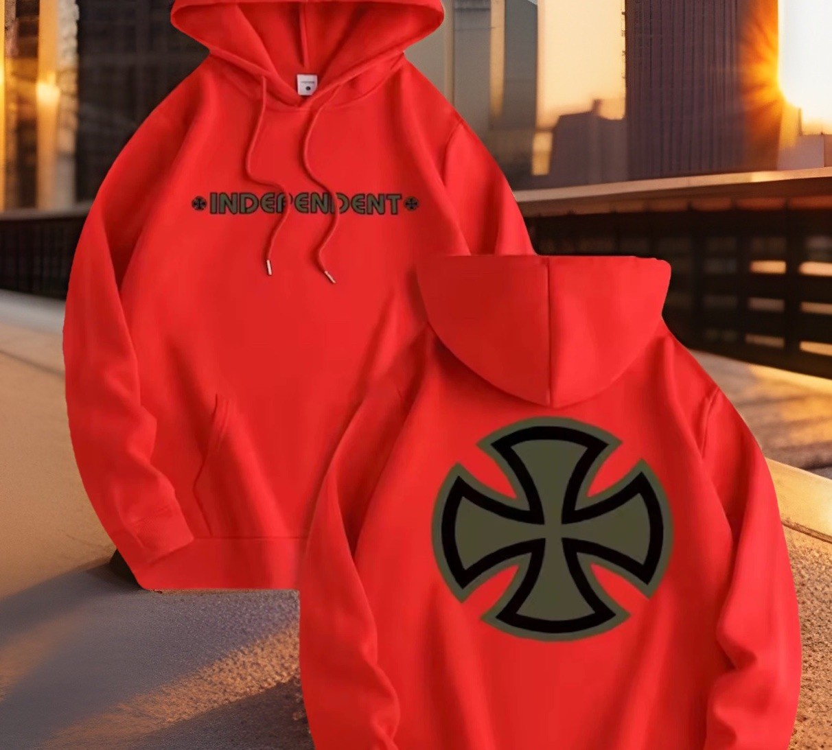 Hoodie Sweatshirt  With Pockets Red Gift 🛹 🔥 🎁