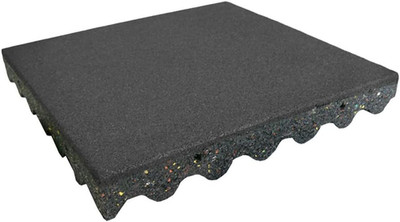 Eco-Safety Interlocking Playground Tiles - 4 Pack, 11 Sq Ft, Black