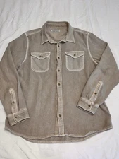 EUC men’s OUTERKNOWN tan blanket button up shirt. Size L.