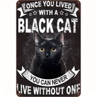 Vintage Black Cat Tin Metal Sign Retro Wall Art Weatherproof 8x12