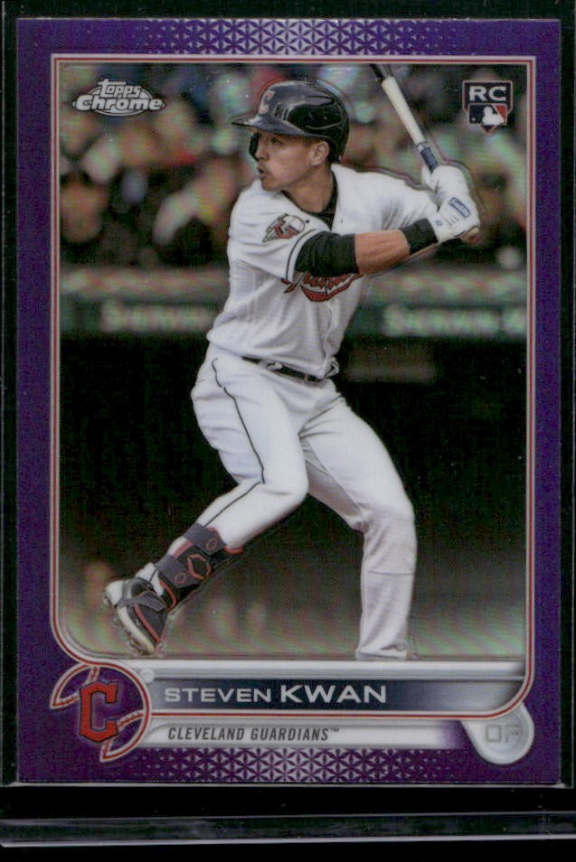 2022 Topps Chrome Update #USC85 Steven Kwan Purple Refractor