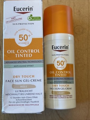 Eucerin Oil Control Gel Creme SPF 50+ Dry Touch Suncreen Tinted LIGHT 50ml NEW