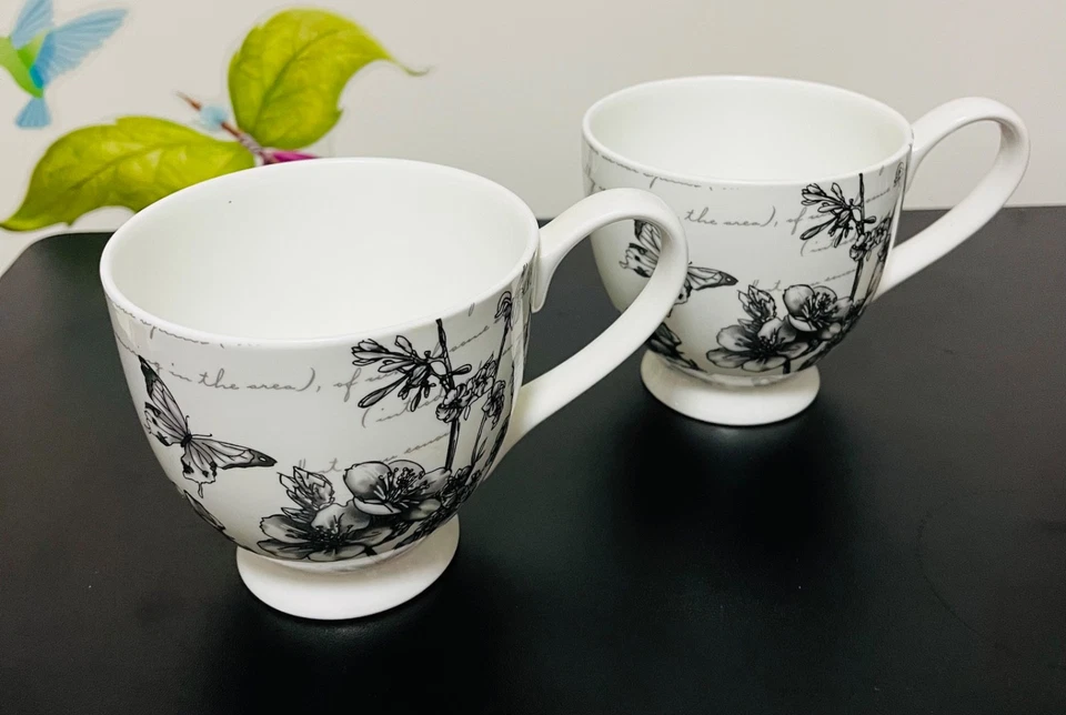 Portobello de Inspire 16 oz porcelana fina hueso peonía y patas de mariposa Foto 3 de 4