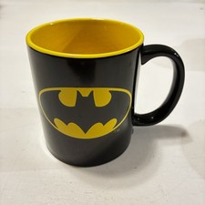 Batman Logo Coffee Mug 1989 Movie Version Logo Black And Yellow