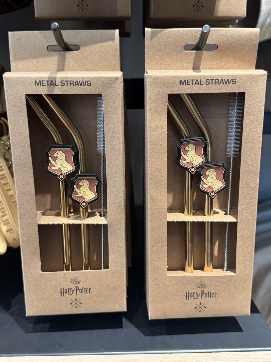 Harry Potter New York NY HM'25 Hufflepuff Hogwarts House Straw Set