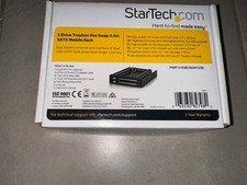 NEW Startech Startech 2 Drive 2.5in Trayless Hot Swap SATA Mobile Rack Backplane