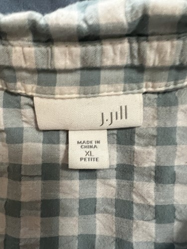 Camicetta J Jill a quadri senza maniche con bottoni blu Gingham XL - Foto 8 di 9