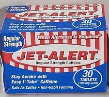 Jet Alert Caffeine Tablets 30 Count 100 Mg Regular Stregnth Stay Awake  PT9 