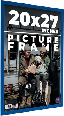 20x27 Frame Blue Solid Wood Picture Frame Width 0.75 Inches | Interior Frame Dep