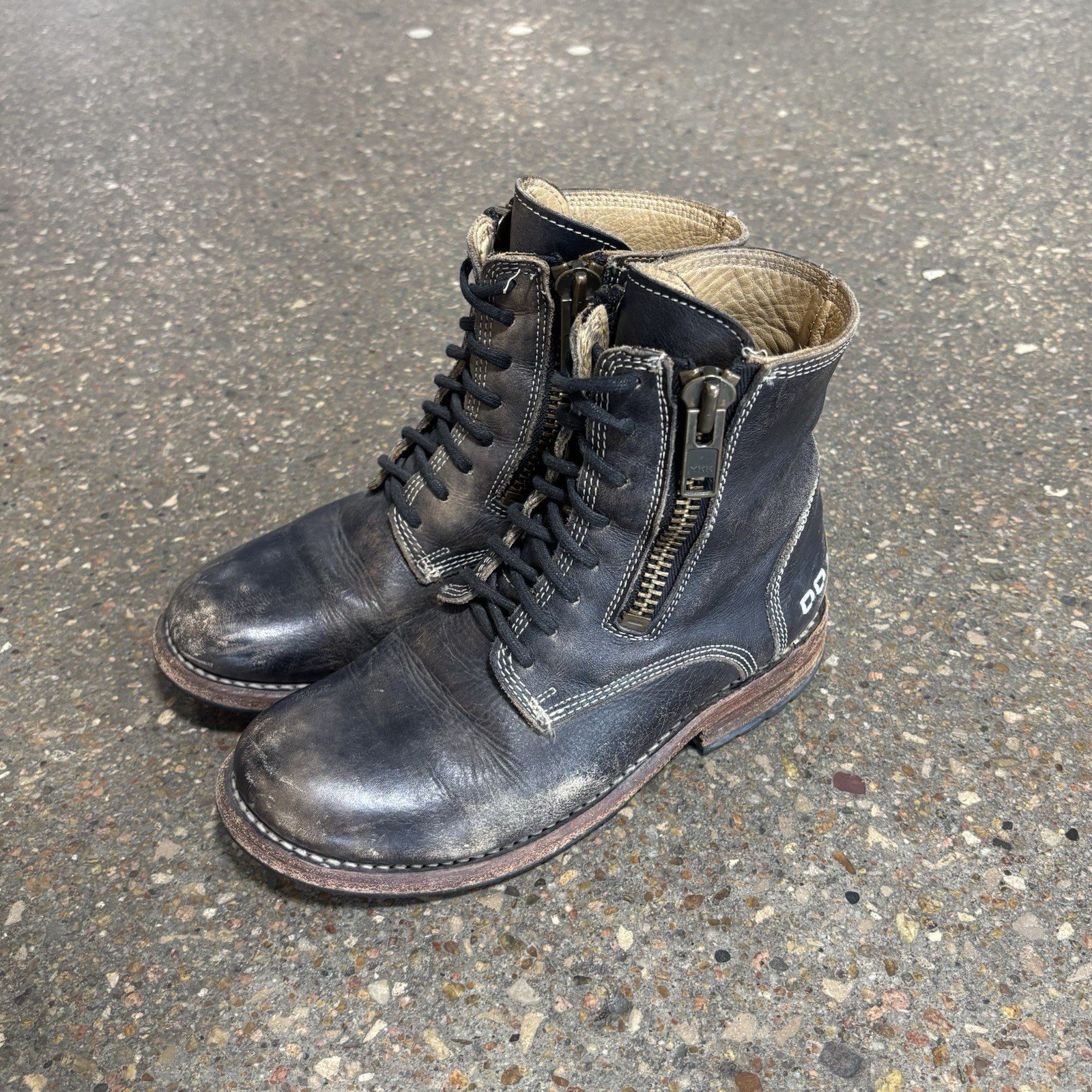 Bed Stu Cobbler Series Bonnie Boots Gray Distressed Leather Women’s Size 6.5