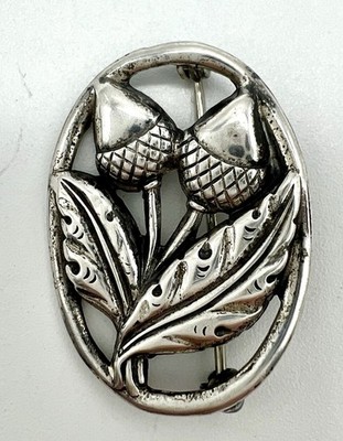 Vintage Sterling Silver Double Acorn Pin/Brooch