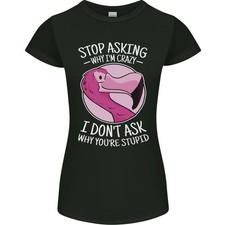 Camiseta Crazy Stupid Funny Sarcástico Eslogan Sarcasmo Mujer Corte Pequeño