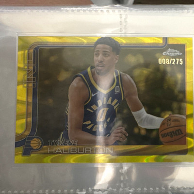 Topps Chrome Tyrese Haliburton Indiana Pacers Parallel Serial #008/275