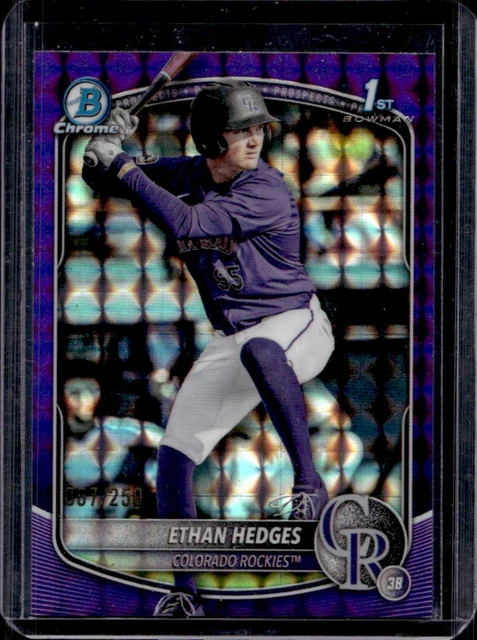 2025 Bowman Draft Ethan Hedges Chrome Purple Geometric Refractor 1st #/250