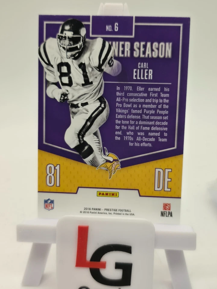 2016 Panini Prestige - Banner Season Carl Eller #6 - Image 2 of 2