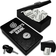 Caja fuerte de bolsillo para efectivo con llave caja de bloqueo de metal portátil para almacenamiento de dinero