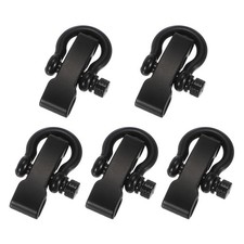 5Pcs Round Head Paracord Bracelet Shackle Buckle, Metal D Bow Shackle, Black
