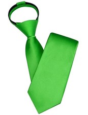 Branduce 3.15"  8cm  Mens Solid Satin Tie Pre-tied Adjustable Zipper Lime Green